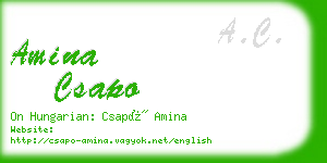 amina csapo business card